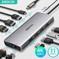 MOKiN Splitter Ethernet Rj45 PC Hub Adapter USB C 4K HDMI-Compatible USB 3.1 HUB Docking Station for Lenovo Laptop Accessories  USB Network Adapters