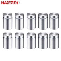 NAIERDI 10PCS Stainless Steel Glass Fasteners 19mm Standoff Screws Acrylic Sign Standoff Mounting Advertising Glass Fixing Screw