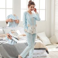 【DT】hot！ Breastfeeding Breast Feeding Nightwear Maternity Nursing Pajama Sets Sleepwear Pregnancy Pyjama