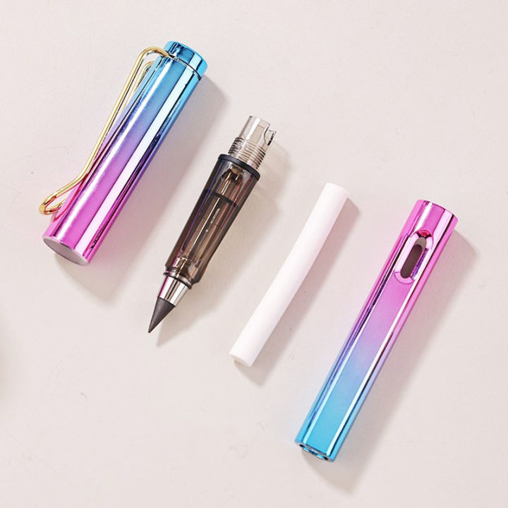 orthopedic-penholder-not-easily-broken-pencil-stainless-steel-pencil-holder-portable-cap-pen-portable-capped-pencil-infinite-writing-pencil