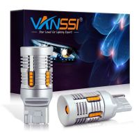 VANSSI 7440 LED T20 WY21W 7440NA LED 24-SMD No Hyper Flash Built-in Load Resistor 2800LM Amber LED Bulb for Turn Signal Lights