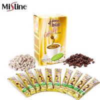 Mistine Slim Mate Insant Coffee Mix 150g. กาแฟถั่วขาว มิสทิน สลิม เมท อินสแตนท์ คอฟฟี่ มิกซ์ ผสมใยอาหารและสารสกัดจากถั่วขาว(1กล่อง บบรรจุ 10 ซอง)