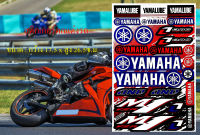 สติ๊กเกอร์แต่งรถ Sticker Logo Yamaha YZR001 สีน้ำเงิน ยามาฮ่า ติดรถมอเตอร์ไซค์ บิ๊กไบค์ ติดกระจก แต่งรถรถยนต์ ติดข้างรถ ติดหมวกกันน็อค จำนวน 1 แผ่น