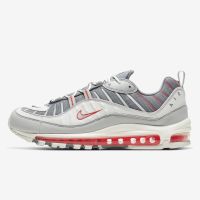 Nike Air Max 98 Grey Laser Crimson Sneakers - CJ0592-001