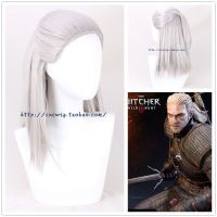 [Lao Zhang Fashion Cosplay] Geralt Of Rivia คอสเพลย์วิกผมสีขาว Slivery ตรงสังเคราะห์วิกผมสำหรับผู้ชายพรรคนวนิยายเกมเครื่องแต่งกายฮาโลวีนวิกผมหมวก