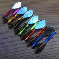 Universal Motorcycle Mirrors Blue glass Anti-vertigo moto Accessories CNC Rearview Side Mirrors Mounting Tool Bolts 8mm 10mm