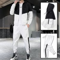 Hip Hop Military Men Tracksuit Hooded Jacket Harem Pant Patchwork 2PC Set For Men Fashion 2023 New Mens Sportswear Suits