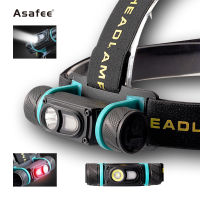 Asafee 800LM multi-function headlight T223 XPG+LED LED white light+red light adjust the headlight up and down 180°  fix focus IPX5 waterproof