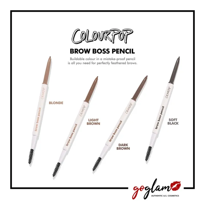 ON HAND Colourpop Brow Boss Pencil Eyebrow Retractable Pen in Soft Black Light Dark Brown