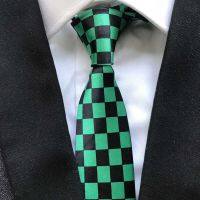 5cm Men Cosplay Ties Green Black Checkered Plaids Grids Necktie Boys Children Neck Ties for Party