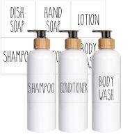 Botol Dispenser sabun kamar mandi botol sampo sabun mandi Conditioner isi ulang Lotion Sub botol Botolan Label tahan air 500ML