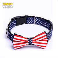 CAWAYI KENNEL Adjustable Dog Cat Bow Tie Neck Tie Bow Tie Puppy Bows Collar for Kitten Collar Accessories American Flag