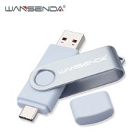 ยูเอสบี WANSENDA ใหม่3.0 TYPE C USB แฟลชไดร์ฟ OTG ไดร์ฟปากกา512GB 256GB 128GB 64GB 32GB 16GB แท่ง USB ขนาด GB 2 In 1 Pendrive OTG ไดรฟ์ความเร็วสูง