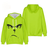 The Grinch Hoodie ดิสนีย์เสื้อผ้าพิมพ์ลายการ์ตูนอนิเมะ3D เสื้อออกกำลังกายฮาราจูกุฤดูใบไม้ผลิฤดูใบไม้ร่วง