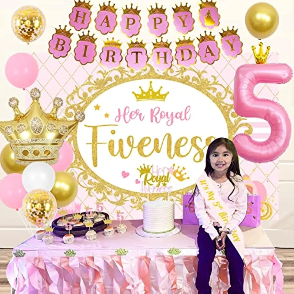 Her Royal 5ness Cake Topper Princess 5th Birthday Party 