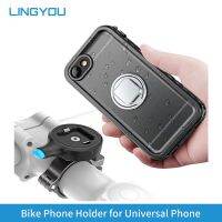 LINGYOU Universal Motorcycle Bike Phone Holder for iPhone 14 13 12 11 ProMax Bicycle Metal Quick Mount Road Handlebar Clip Stand