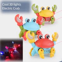 【LZ】 Dancing Electric crab luminous music electric Crawling crab Childrens Toys Birthday Gifts Interactive Toys with rope