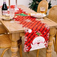 Christmas Santa Snowman Table Runner Navidad 2022 Xmas Ornaments Christmas Decorations for Home New Year 2023 Gift Noel Deco Set