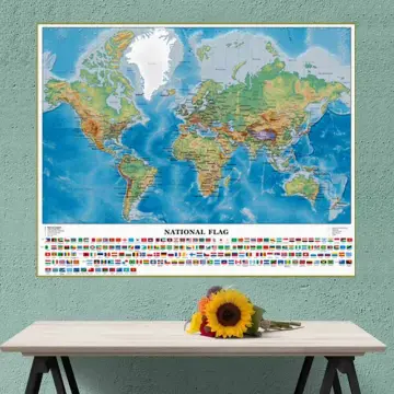 WORLD MAP self-adhesive poster