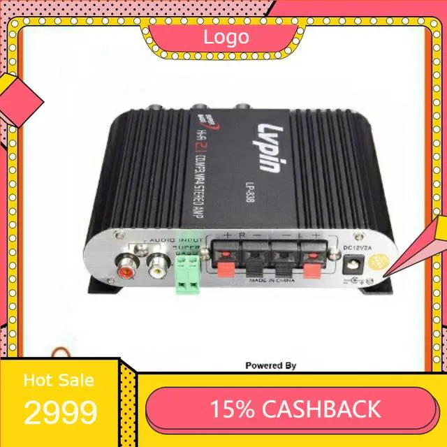 Lvpin LP-838 Amplificatore Stereo Hi-Fi 200W 12V - Mini Booster Con Radio E Ingresso MP3 Per Auto E Casa