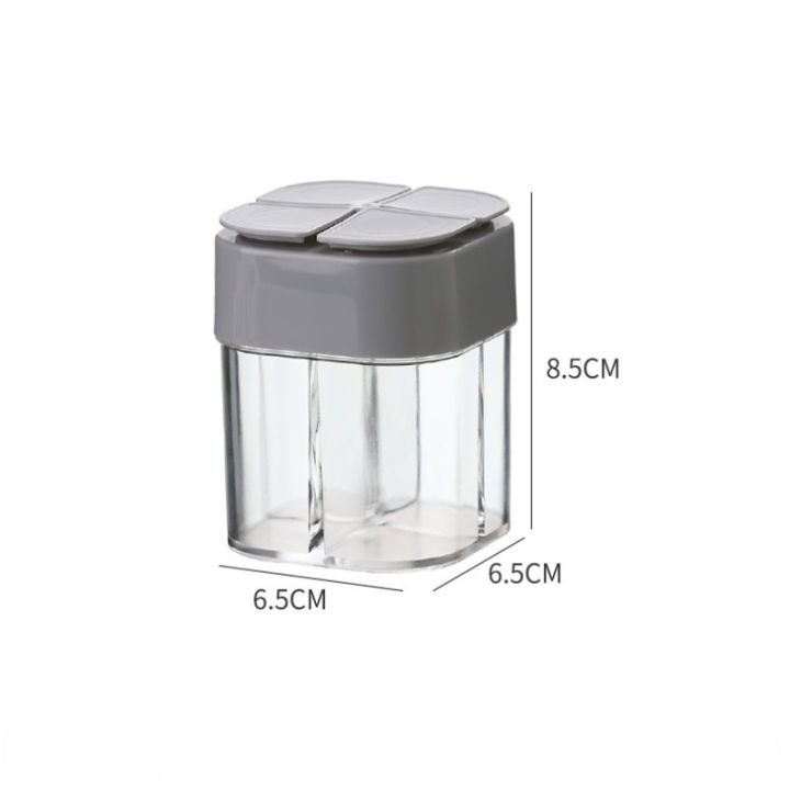 4-1-seasoning-jar-with-lid-transparent-dispenser-compartment-outdoor-cooking-barbecue-salt-and-pepper-shaker