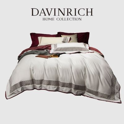 Davinrich ชุดเครื่องนอนสำหรับโรงแรมหยกผ้าไหมคุณภาพสูงสีขาวนุ่มอียิปต์ผ้าคอตตอนขนาดใหญ่1ผ้านวมคลุม1แผ่น2หมอนลึก