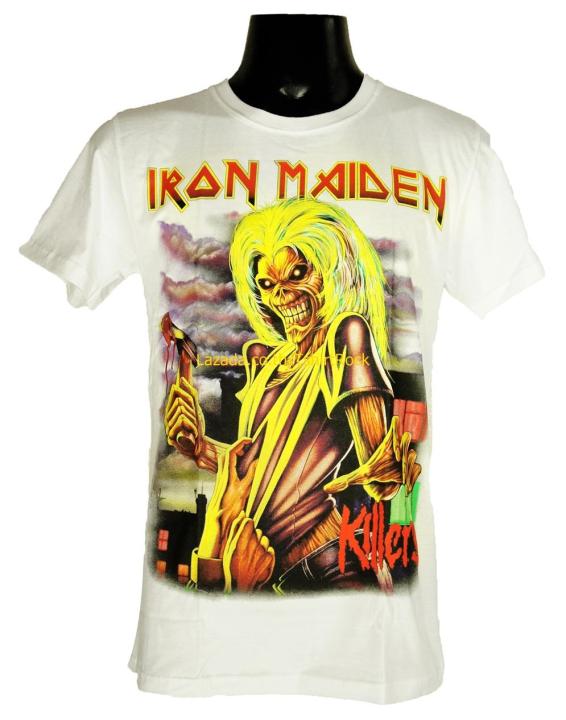 เสื้อวง-iron-maiden-ไอเอิร์นเมเดน-ไซส์ยุโรป-เสื้อยืดสีขาว-วงดนตรีร็อค-เสื้อร็อค-irn8075-ส่งจาก-กทม