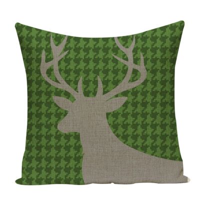 Christmas Elk Printing Pillow Case Square Deer Sofa Bed Flax Pillow Cover moose Cushion Covers scandinavian Decoration  sofa