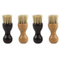 4 Pcs Horsehair Shoe Brush Polishing Agent Shoes Wooden Detergent Cleaner Care Tool Shoe Care