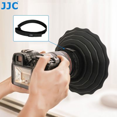 JJC ฮู้ดซิลิโคนสำหรับ Canon Nikon Sony DSLR 73-88มม. มีฮู้ดป้องกันแบบนิ่มอเนกประสงค์