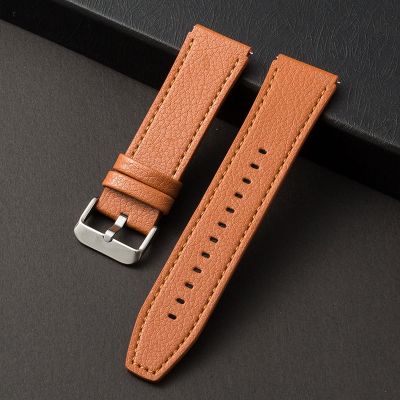 ❀❀ Suitable for smart watches gt2 strap plain leather soft brown matte 22mm universal