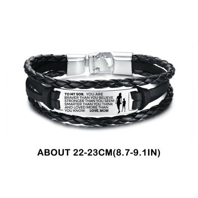 Love Bangle Dad From Mens Leather Jewelry Gift To My Son Bracelet Bracelet From Love Dad