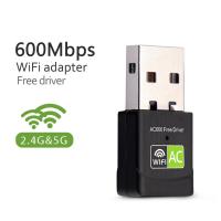 【On Sale】 การ์ดเครือข่ายไร้สาย600Mbps USB Wifi Adapter 2.4 + 5 Ghz Wireless Wifi การ์ดเครือข่ายสำหรับ PC