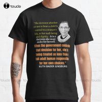 Abortion Pro Choice And Justice Rbg Ruth Bader Ginsburg Classic T-Shirt Pro Abortion Mens Shirts Short Sleeve Xs-5Xl Streetwear