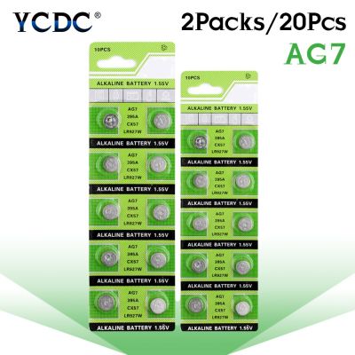 【Worth-Buy】 YCDC 20Pcs AG7อัลคาไลน์ G7 LR57 LR926 SR926W 395เหรียญเซลล์ปุ่ม1.55V นาฬิกา Remote ใช้เดี่ยว