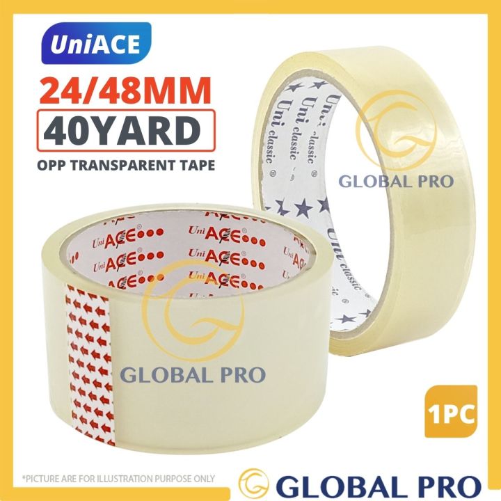 [1PC] UNIACE 24/ 48mm x 40yard OPP Tape Transparent Tape Clear Tape