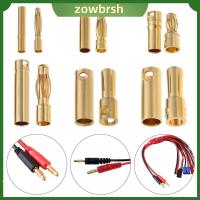 ZOWBRSH 10Pairs 2/3/3.5/4/5/5.5mm อุปกรณ์เสริม ทรัมเป็ต สำหรับเครื่องบินรุ่น ปลั๊กตัวเมีย Banana Plug กระแสไฟสูง ขั้วต่อแบตเตอรี่ RC