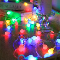 Festoon LED Ball Chain Garland Light Fairy String Christmas Outdoor Lighting for Wedding Party Home Room Garden Camp Decoration Fairy Lights