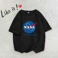 ผ้าคอตตอน 100 ⚡️NASA ลายนาซ่าฮิปฮอปแห้งเร็วเสื้อยืดผ้าฝ้ายคาปัสผู้ชายและผู้หญิงเสื้อยืดสตรีทนักเรียนคู่รักแขนสั้นขนาดบวก