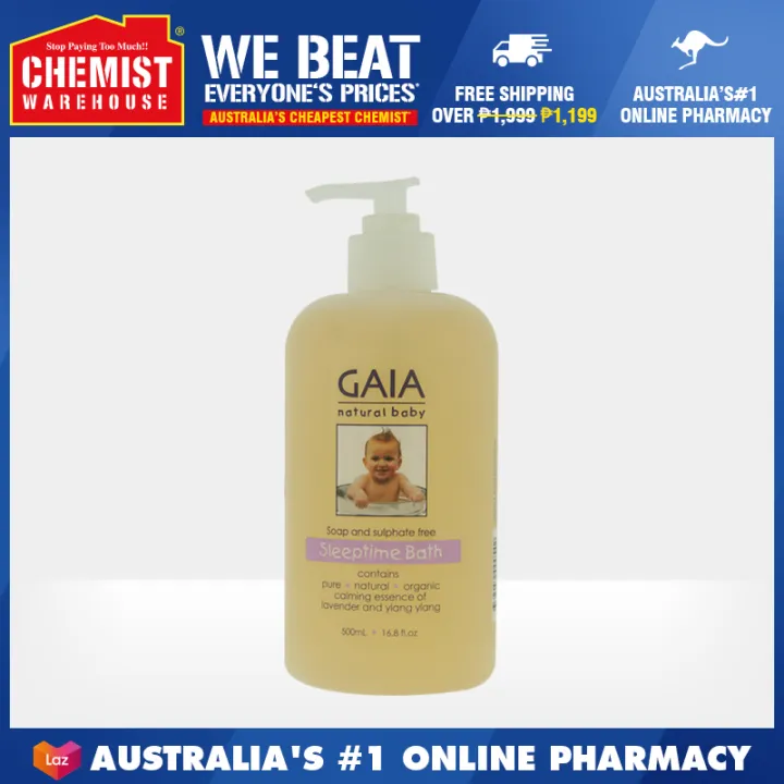 Gaia Natural Baby Sleeptime Bath Wash 500ml Helps Nourish & Soften Skin