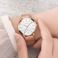 BBCOOL เย็นOLEVS Rose Gold Thin Waterproof Quartz Movement นาฬิกาผู้หญิง