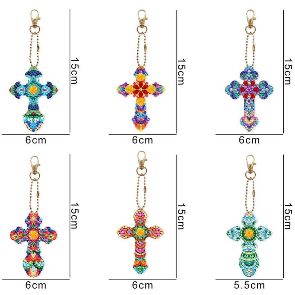 DIY Diamond Art Keychains Diamond Mosaic Kit Point Drill Key Ring