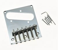 KAISH TL Style Single Coil Guitar Bridge with 6 Barrel Saddles for Telecaster Chrome