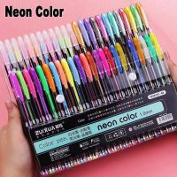 48Pcs Neon Color Set Glitter Metallic Fluorescence Highlighter Gel Pen 1.0mm Tip For Art Sketch Painting Drawing Kids GraffitiHighlighters  Markers