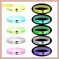 OSIDE 1/5/10pcs Unisex เรืองแสงในที่มืด ส่องแสง สร้อยข้อมือซิลิโคน กำไลยาง ซิลิกาเจล สายรัดข้อมือส่องสว่าง