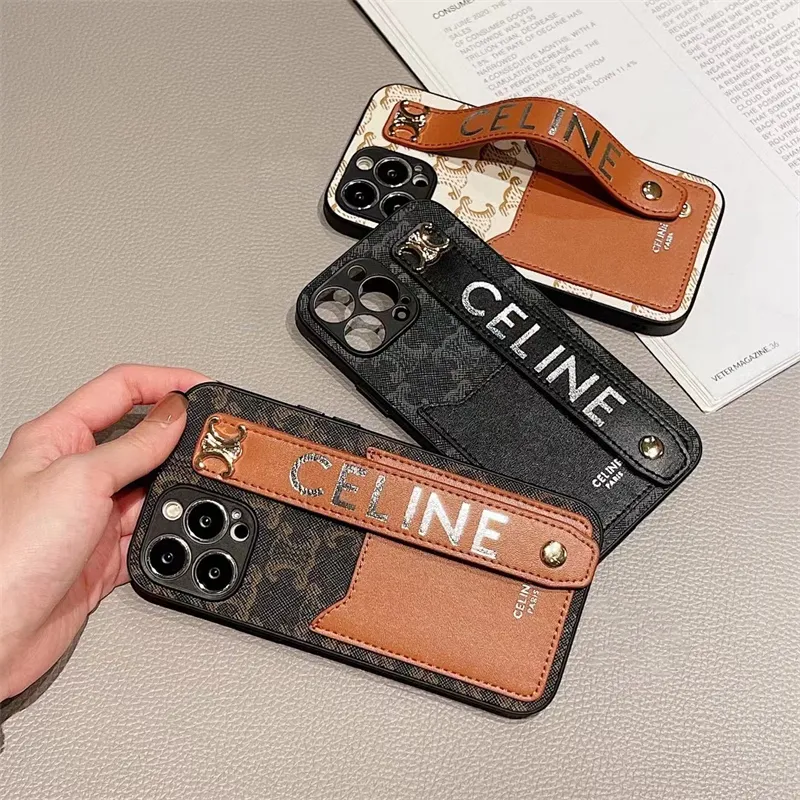 CrashStar Fashion Leather Hard Phone Case With Wristband For