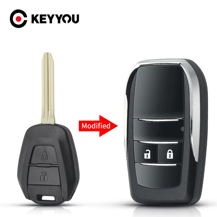 keyyou-สำหรับอีซูซุอัพเกรดพลิกกุญแจรีโมท-fob-2ปุ่มสำหรับอีซูซุ-d-max-toy43ใบมีดเปลี่ยนฝาครอบกุญแจ