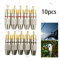 10pcs Gold RCA Male Adapter Non Solder Connector for Audio Video CCTV IP Camera Security Cable Convertor 6TH