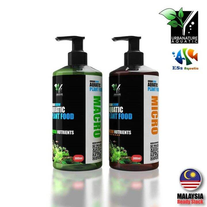 Urbangrow Aquascape Fertilizer Set Aquarium Plant Food (2 bottles Micro & Macro), Baja Set