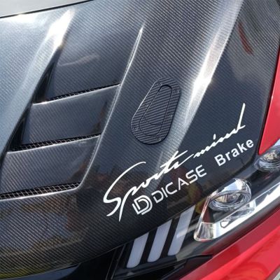 Holiday discounts R-EP Universal Car Carbon Fiber Sticker For Hood Lock Racing Bonnet Decorative Hood Scoop Stickers For BMW Nissan AMG Mustang